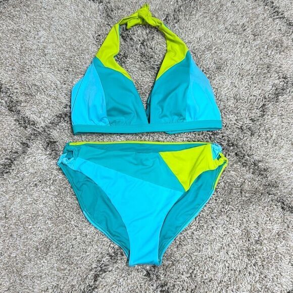 Swimsuits for All Women’s ROMANCER COLORBLOCK BIKINI Size 14 NEW - Picture 1 of 3